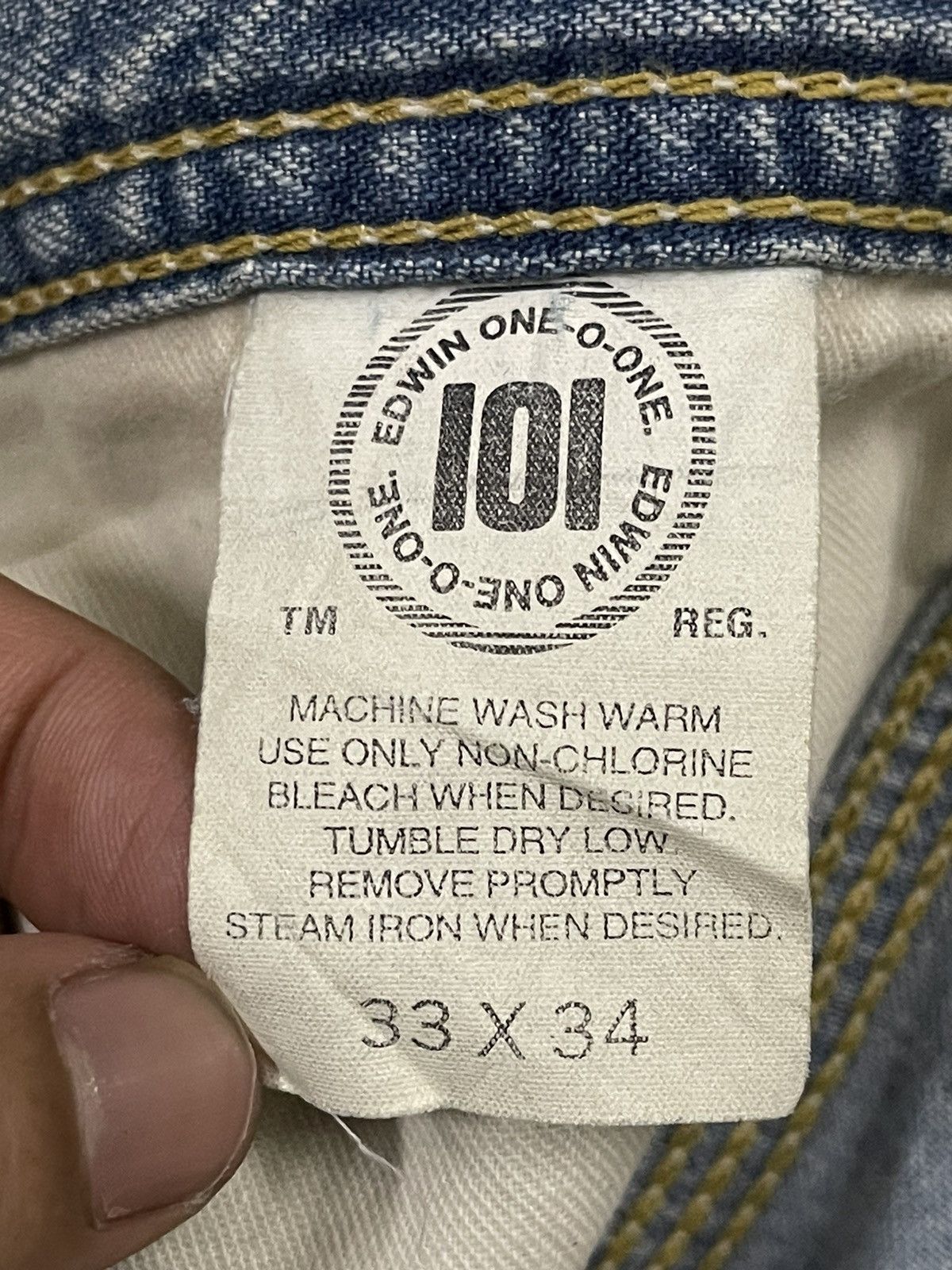 Edwin Vintage 90s Edwin 101 Union Made Carpenter Baggy Jeans Size US 34 / EU 50 - 9 Thumbnail