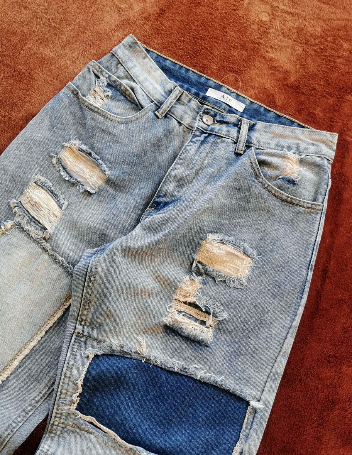 In The Attic In The Attic Homme Patchwork Crop Legs Jeans Size US 28 / EU 44 - 4 Thumbnail