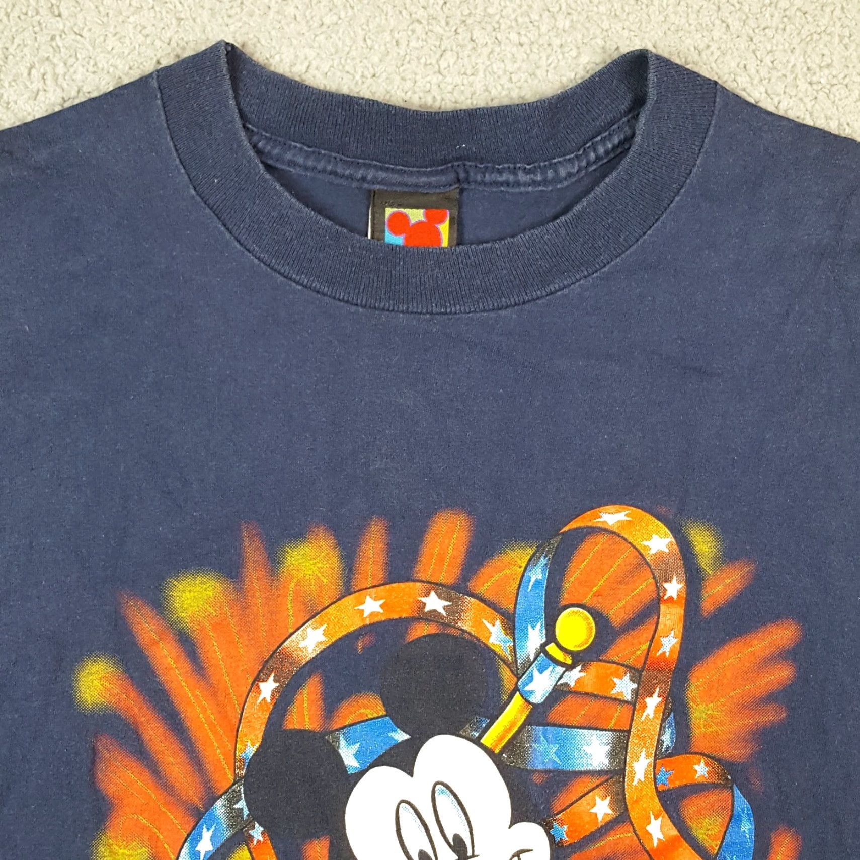 Mickey Unlimited VINTAGE Mickey Mouse T-Shirt, Y2K 4th of July Patriotic USA, Size L, Blue, Cartoon, Mens Size US L / EU 52-54 / 3 - 3 Thumbnail