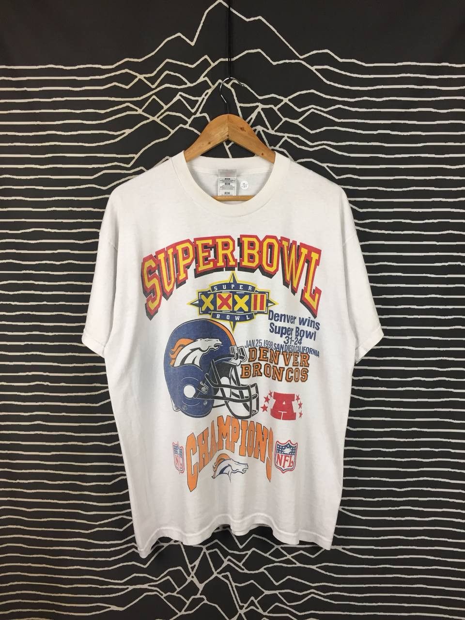Vintage Vtg 1998 Denver Broncos Super Bowl XXXII Champions Tee Size US XL / EU 56 / 4 - 2 Thumbnail