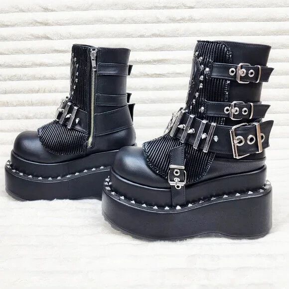 Other DEMONIA Bear 150 Platform Ankle Boots Goth Punk Stud & Skull Size US 8 / IT 38 - 4 Thumbnail