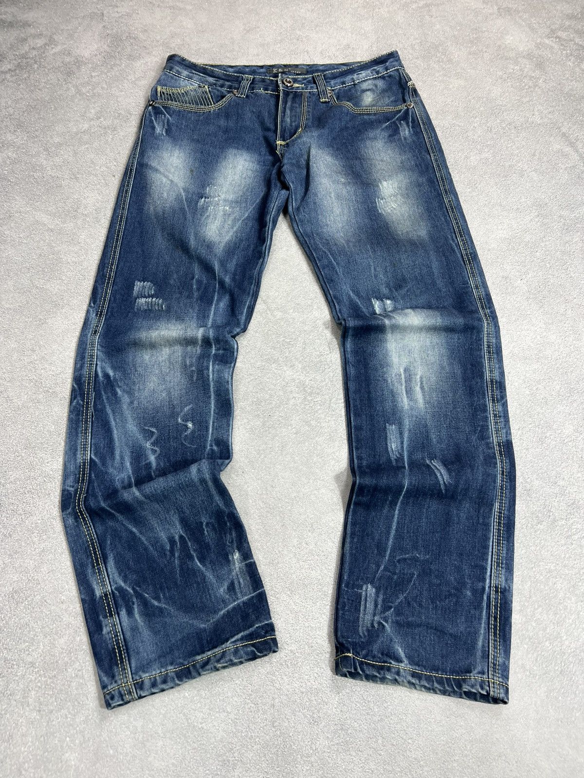 Japanese Brand Y2K denim jeans flame embroidery gothic southpole style y2k Size US 32 / EU 48 - 8 Thumbnail