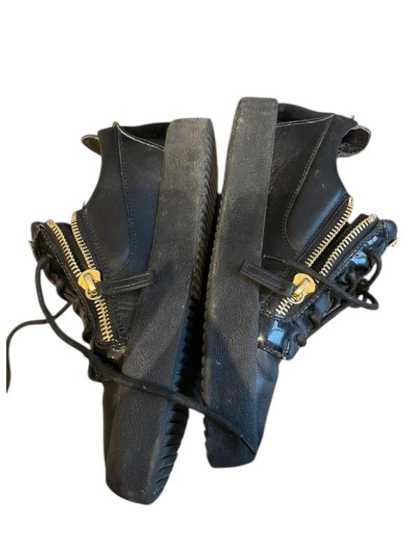 Giuseppe Zanotti Giuseppe Zanotti Triple Zip Black Leather Sneakers, c.2010s Size US 7 / EU 40 - 3 Thumbnail