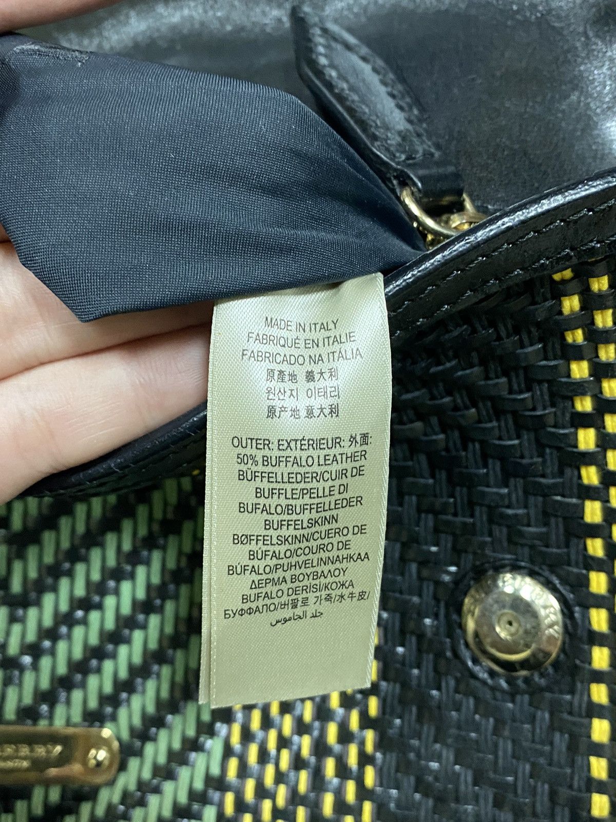 Burberry Prorsum Burberry buffalo leather woven raffia flap clutch Size ONE SIZE - 13 Thumbnail