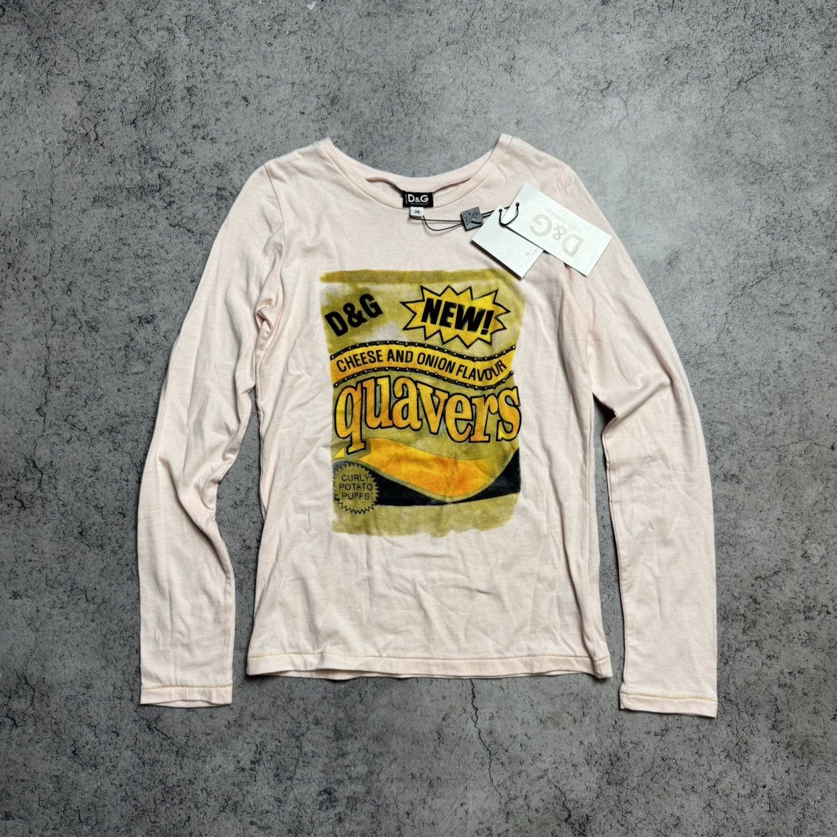 NEW Dolce & Gabbana Quavers Vintage Long Sleeve T-Shirt