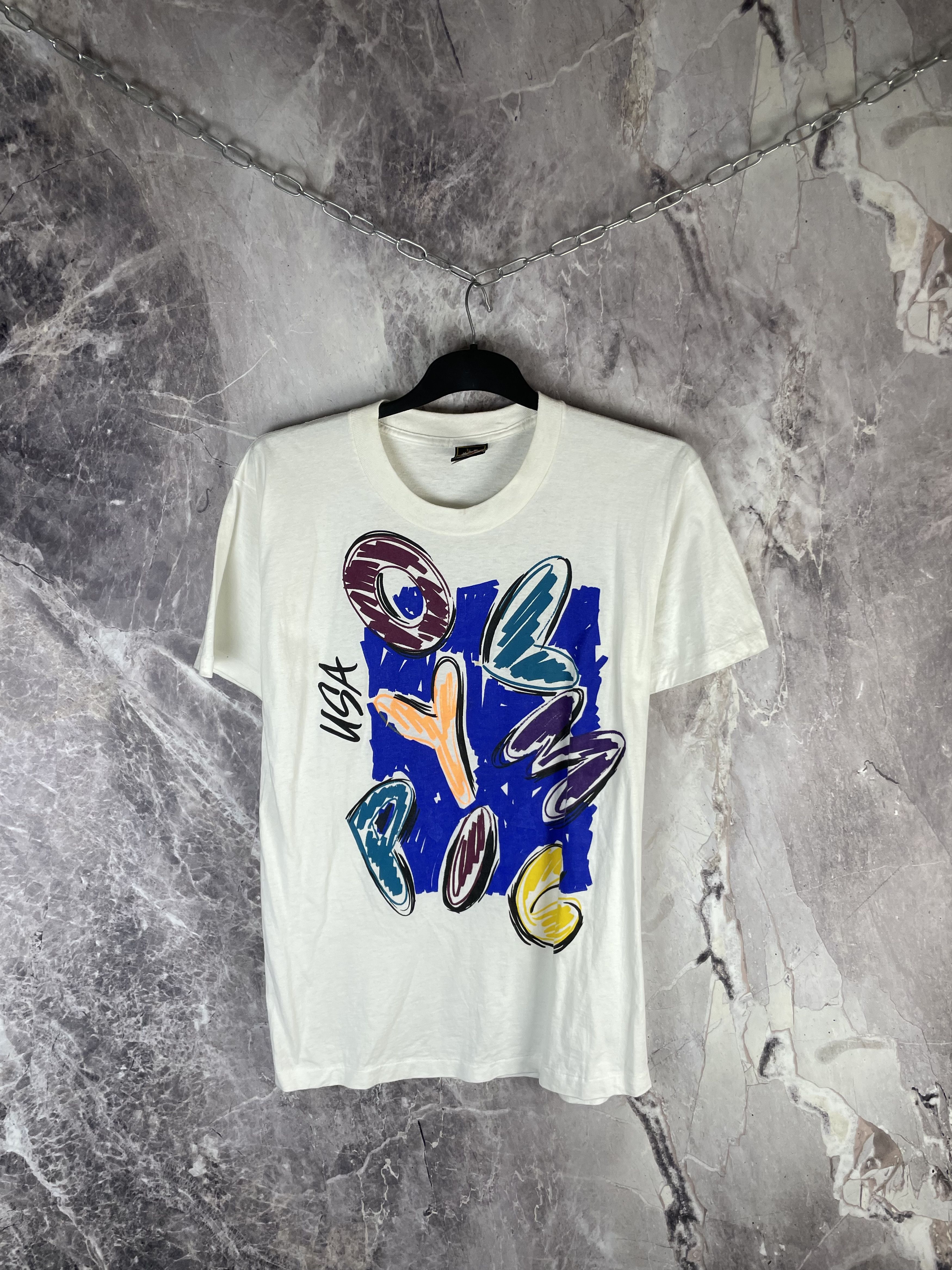 USA Olympics Vintage Olympic Games Big logo rare tee 90s Size US M / EU 48-50 / 2 - 2 Thumbnail