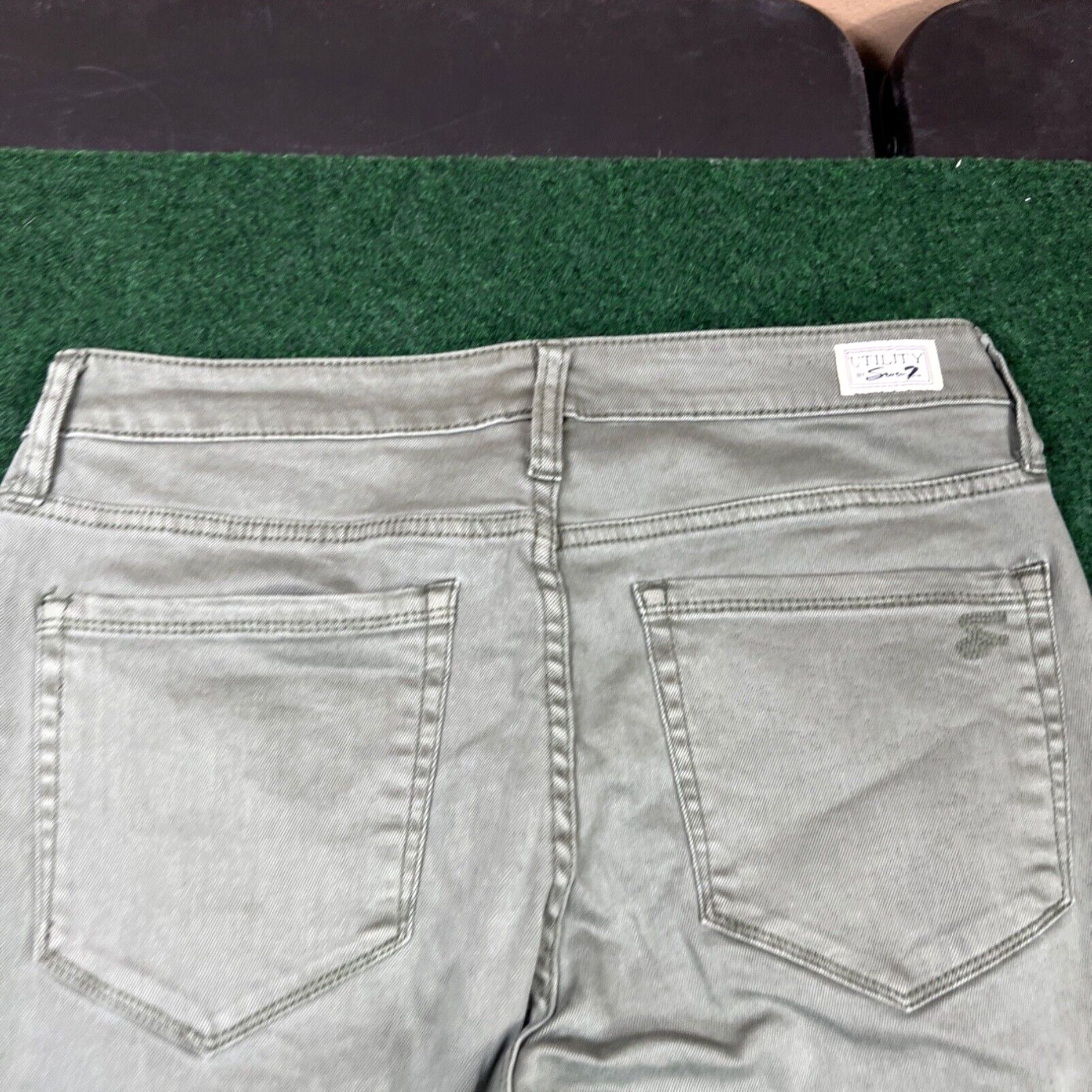 Vintage Utility by Seven7 Size 6 Green Denim pants jeans Size 28" / US 6 / IT 42 - 2 Thumbnail