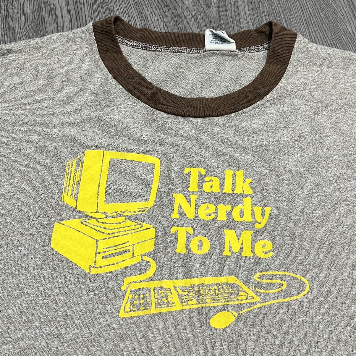 Abercrombie & Fitch Vintage Abercrombie & Fitch Ringer Tee "Talk Nerdy To Me" Size US M / EU 48-50 / 2 - 6 Thumbnail