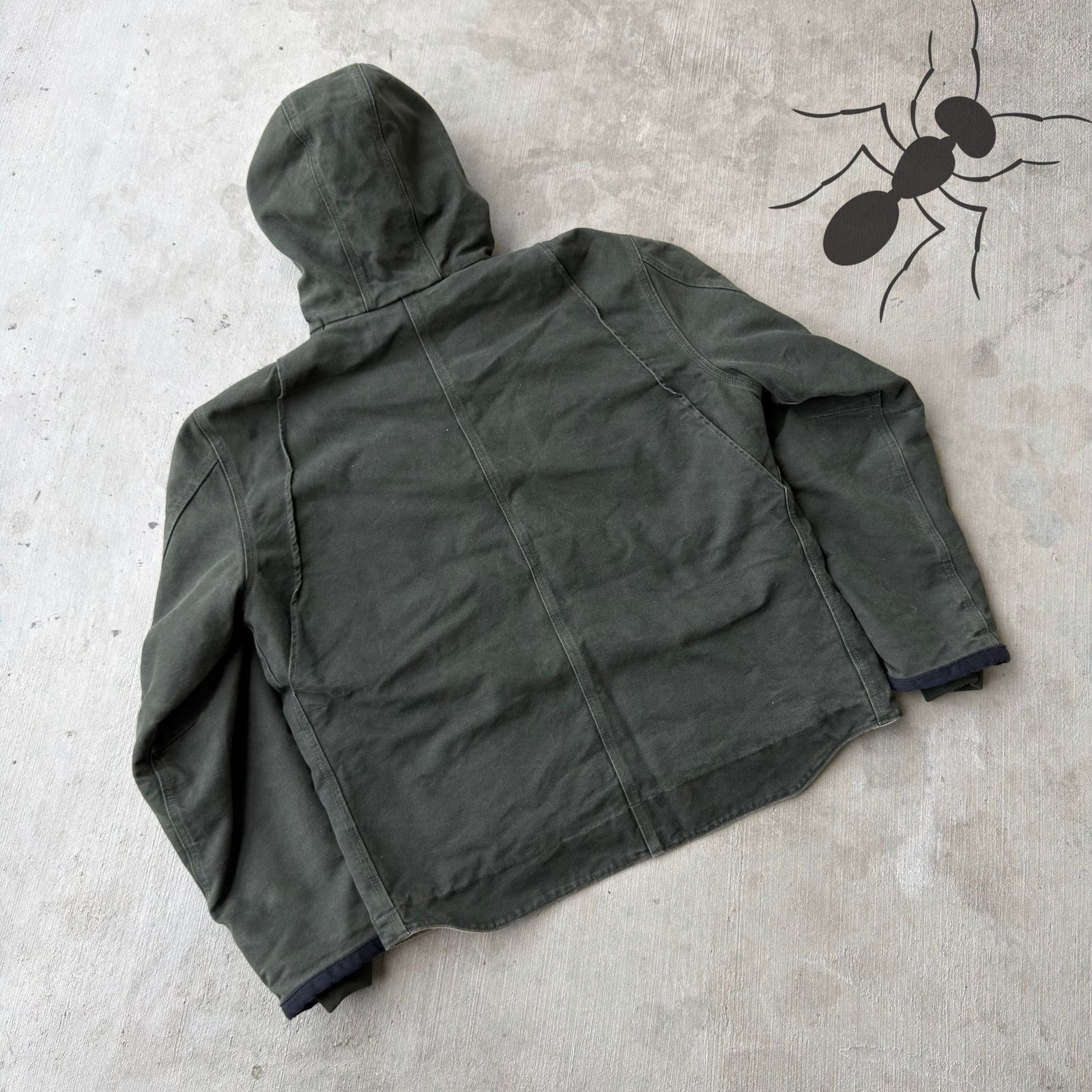 Carhartt × Vintage Carhartt J284 MOS green button up hooded work wear jacket Size US L / EU 52-54 / 3 - 6 Thumbnail