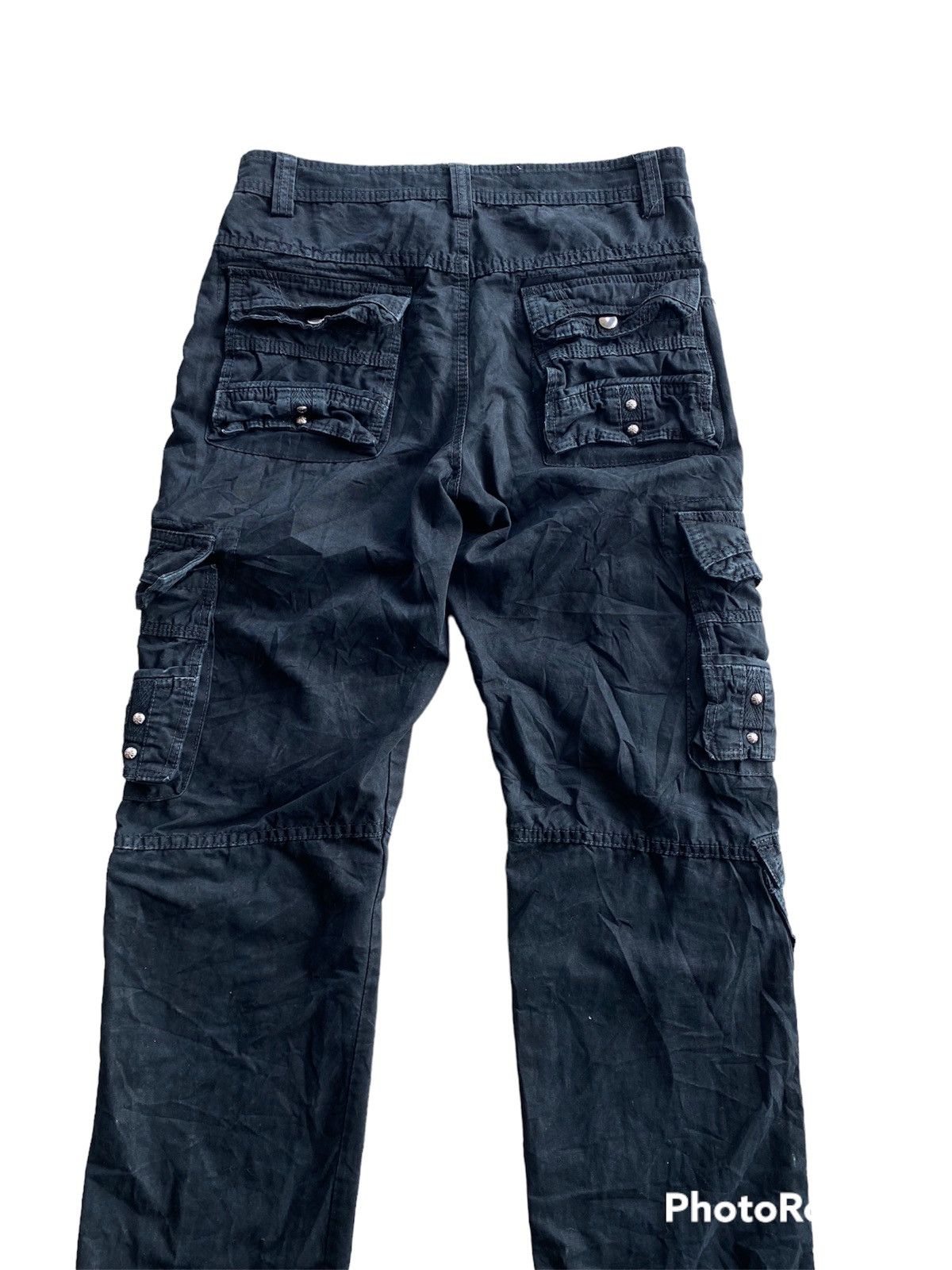 Japanese Brand × Tornado Mart Japan Avantgarde Black Punk Multi Pocket Cargo Pant Size US 29 - 8 Thumbnail