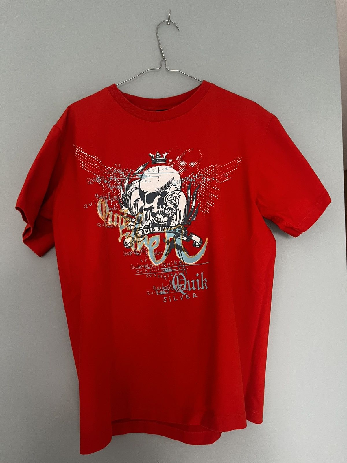Quicksilver × Quiksilver × Vintage Vintage Quiksilver Red Skull Graphic T-Shirt Size US M / EU 48-50 / 2 - 1 Thumbnail