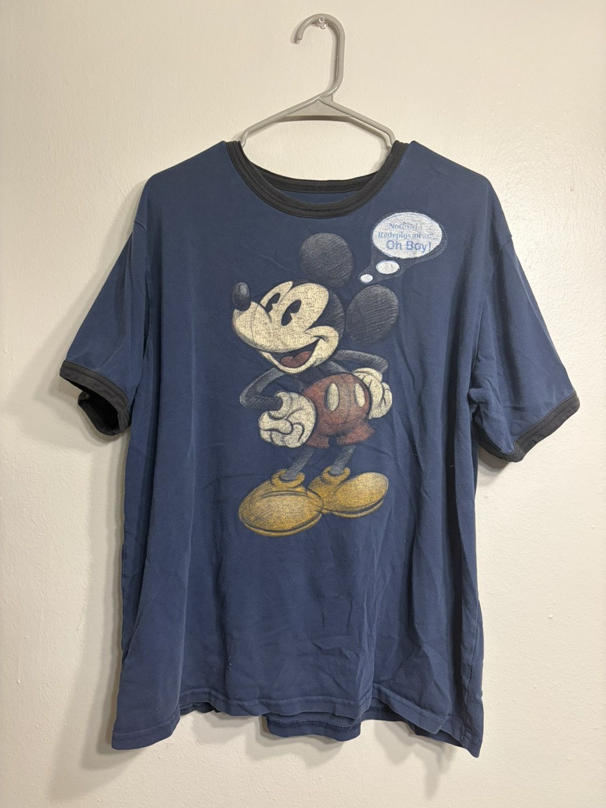 Disney 2006? Vintage Disney Mickey Mouse Speech Navy Ringer Tee Size US L / EU 52-54 / 3 - 1 Thumbnail