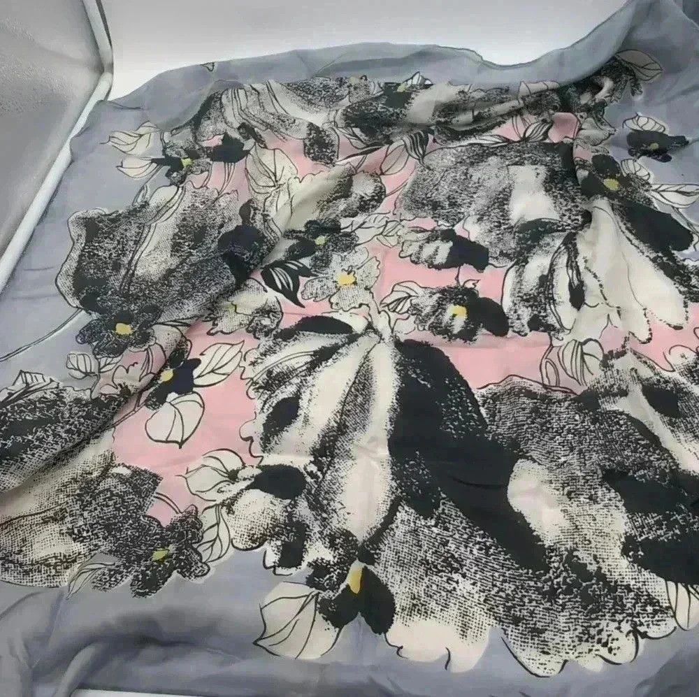 Vintage Vintage 30 in black gray and pink scarf Size ONE SIZE - 2 Thumbnail