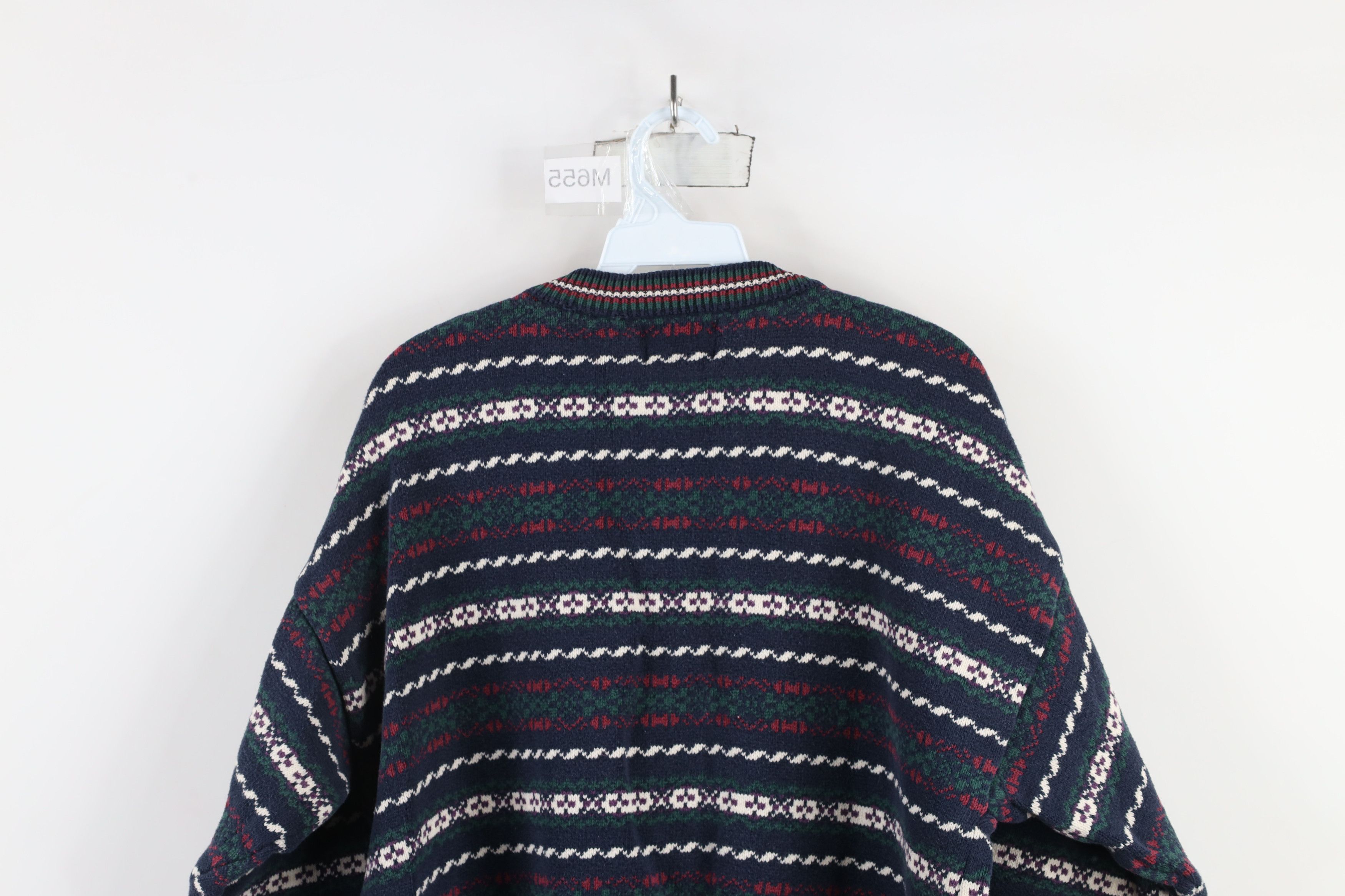 Vintage Vintage 90s Streetwear Rainbow Fair Isle Cotton Knit Sweater Size US L / EU 52-54 / 3 - 8 Thumbnail