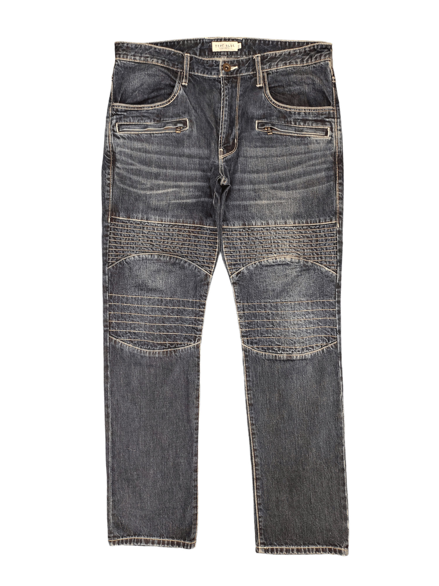 Avirex Avirex Type Blue Double Knee Denim Jeans Size US 37 - 1 Thumbnail