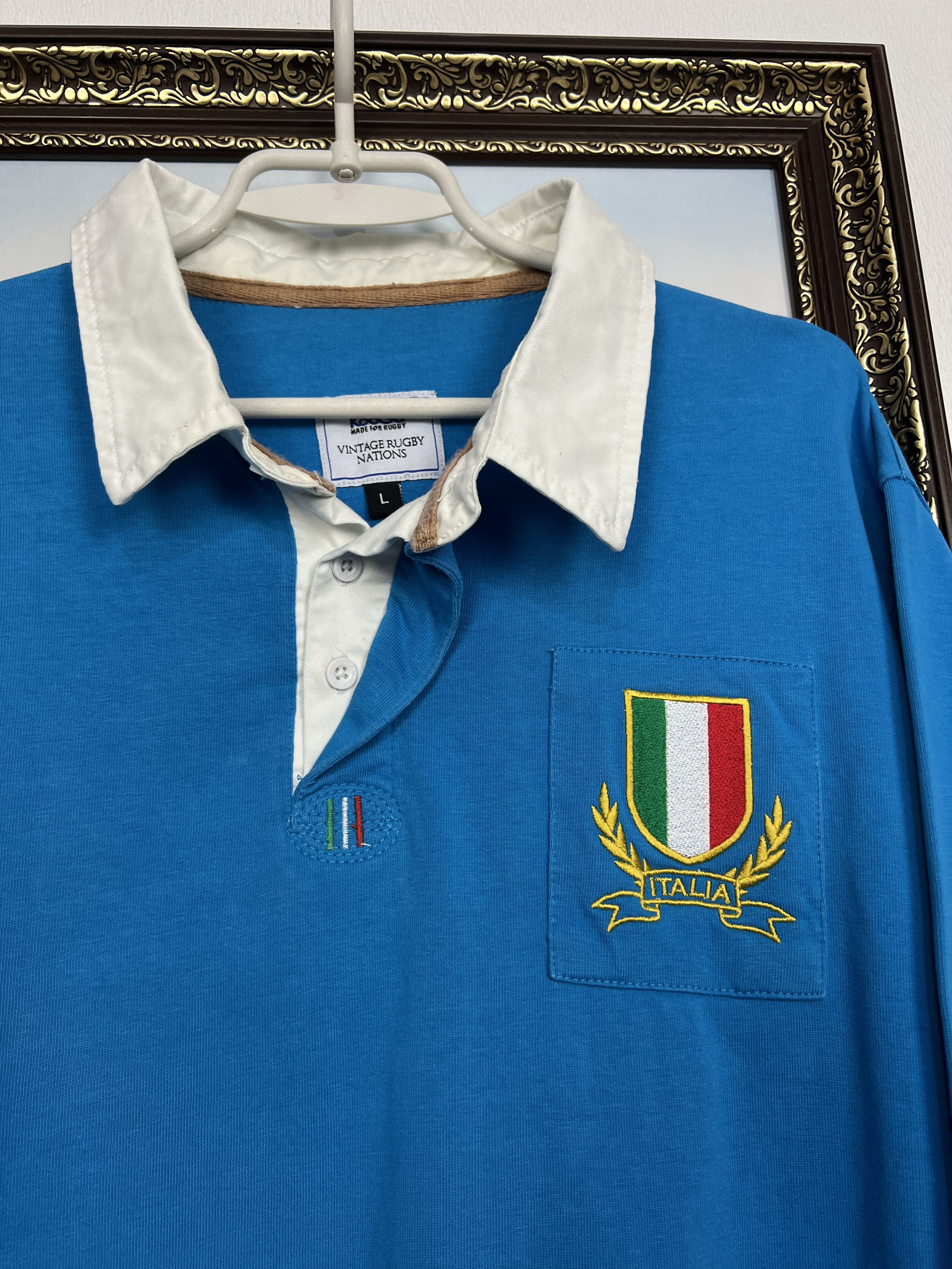 Vintage Kooga Italy Rugby Union Jersey Long Sleeve Trikot National Size US L / EU 52-54 / 3 - 3 Thumbnail