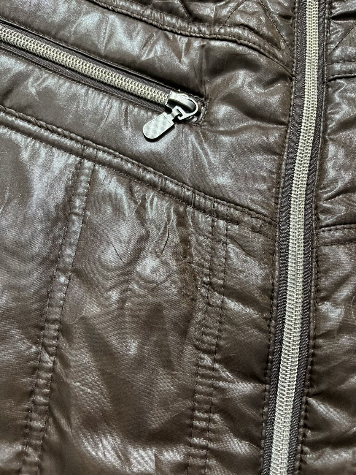 Le Grande Bleu (L.G.B.) 2000s spinach faux fur puffer rider brown jacket Size US M / EU 48-50 / 2 - 6 Thumbnail