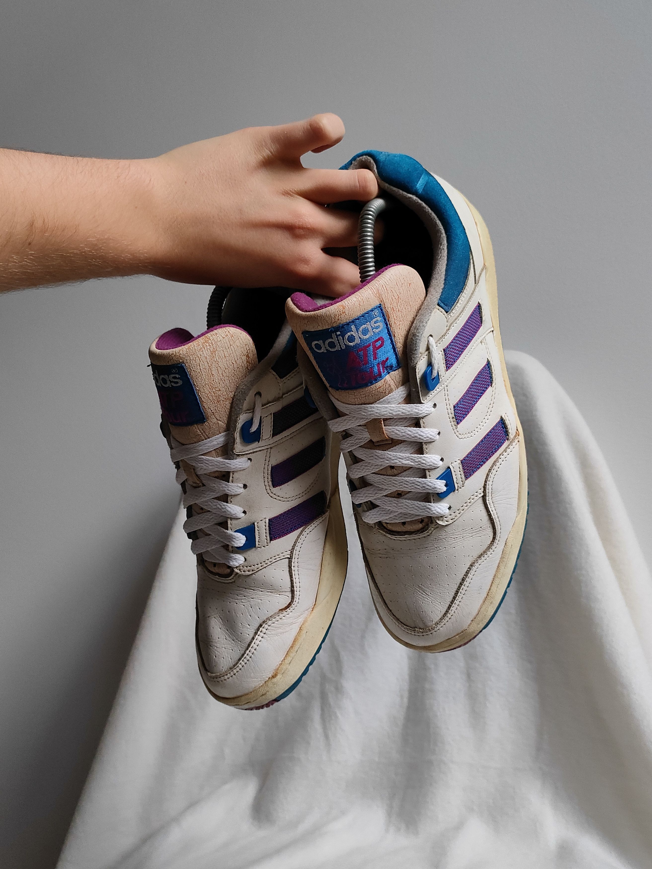 adidas gazelle silver green womens Vintage Adidas ATP Tour Sneakers US 9.5 – dla dushy main image 1