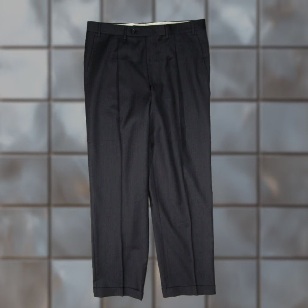Canali Canali Mens Gray Wool Pleated Cuffed Dress Pants 34x29 Italian Made Size US 34 / EU 50 - 1 Thumbnail