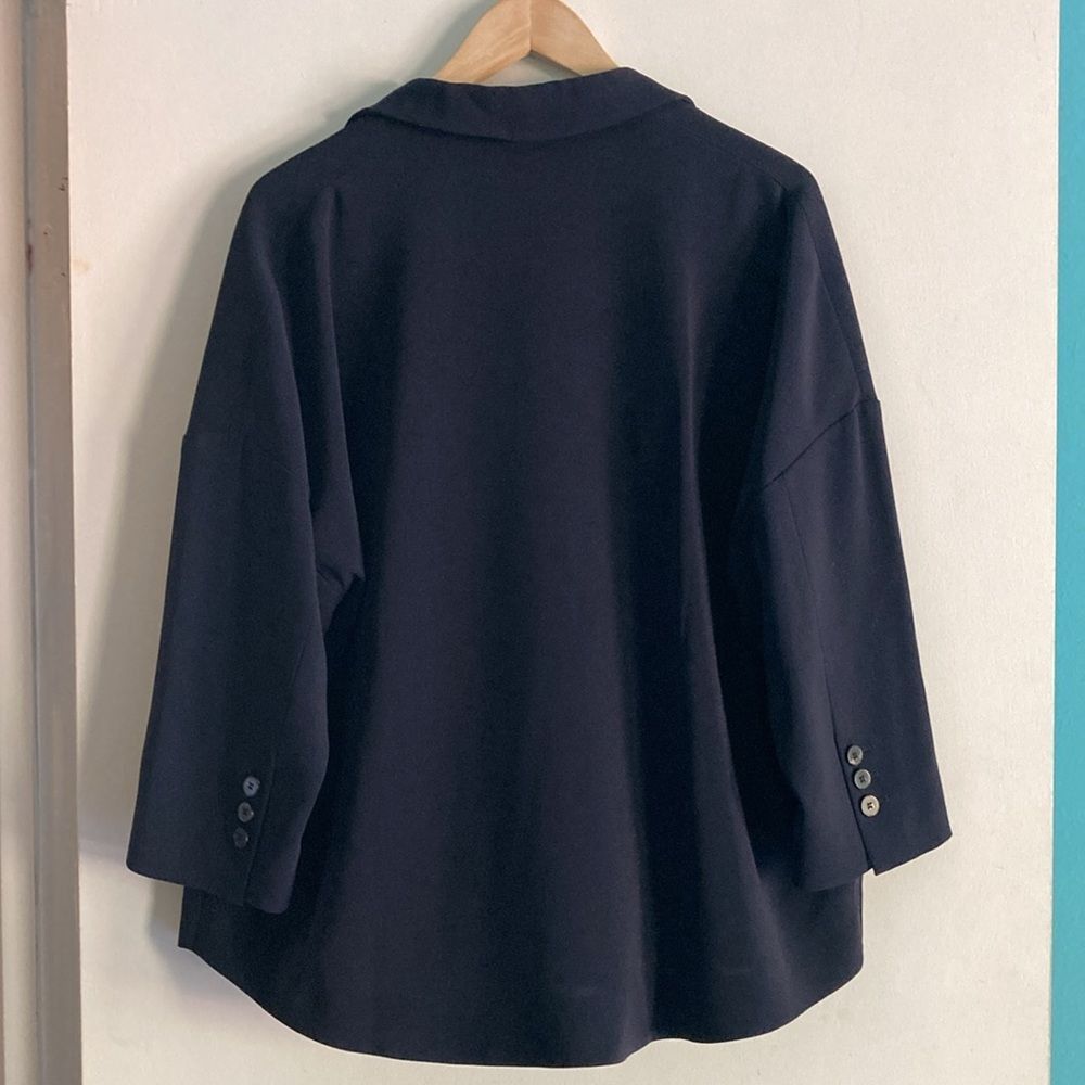 Alberto Alberto Biani Dark Navy Oversized Blazer Size 40 Fits up to Size L / US 10 / IT 46 - 6 Thumbnail