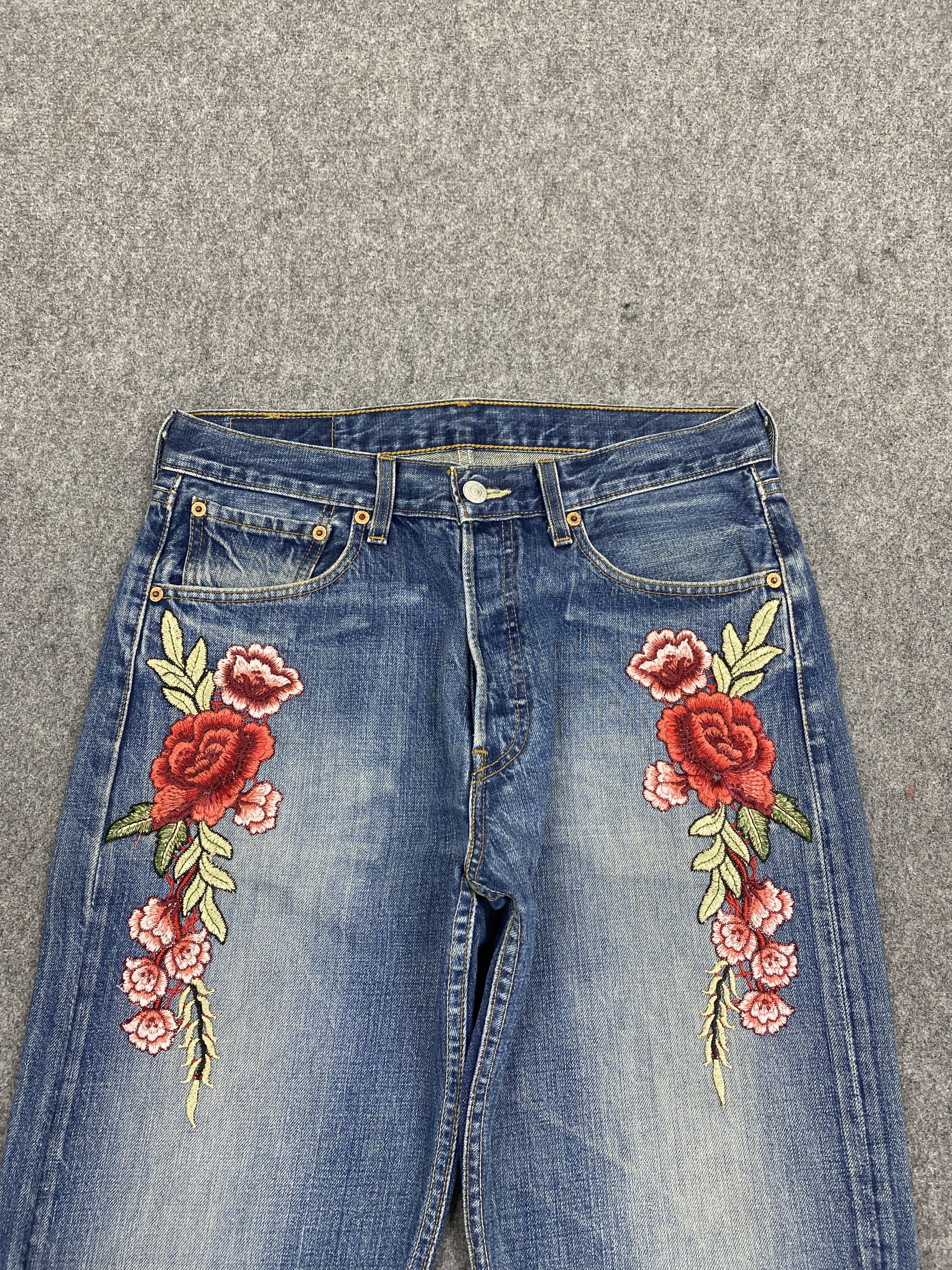Levi's Vintage Levi's 501 Rose Custom Design Jeans DP2765 Size US 30 / EU 46 - 2 Thumbnail