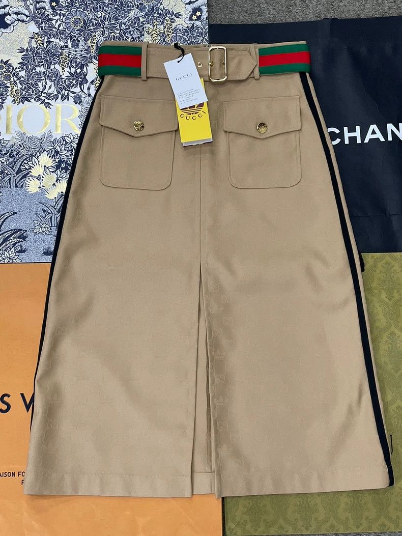 Other Gucci Co-branded khaki colour old flower dark pattern prin Size 26" / US 2 / IT 38 - 1 Thumbnail