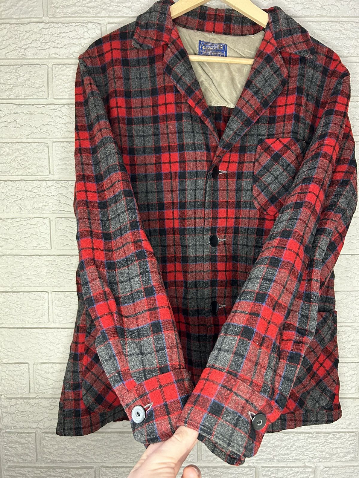 Pendleton × Vintage Vintage 60s Pendleton Wool Tartan Plaid Button Up Flannel Size US L / EU 52-54 / 3 - 5 Thumbnail