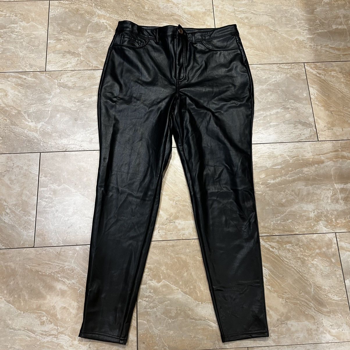 I.N.C INC black leather pants (US 16) Size 38" / US 16 / IT 52 - 1 Thumbnail