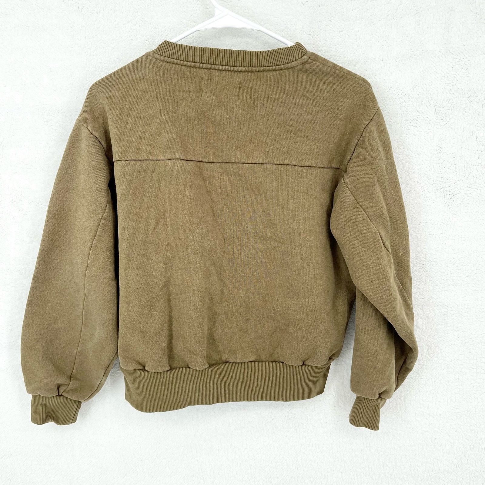 Everlane Everlane Olive Green Sleeve Everyday Crewneck Sweatshirt Size XS / US 0-2 / IT 36-38 - 5 Thumbnail