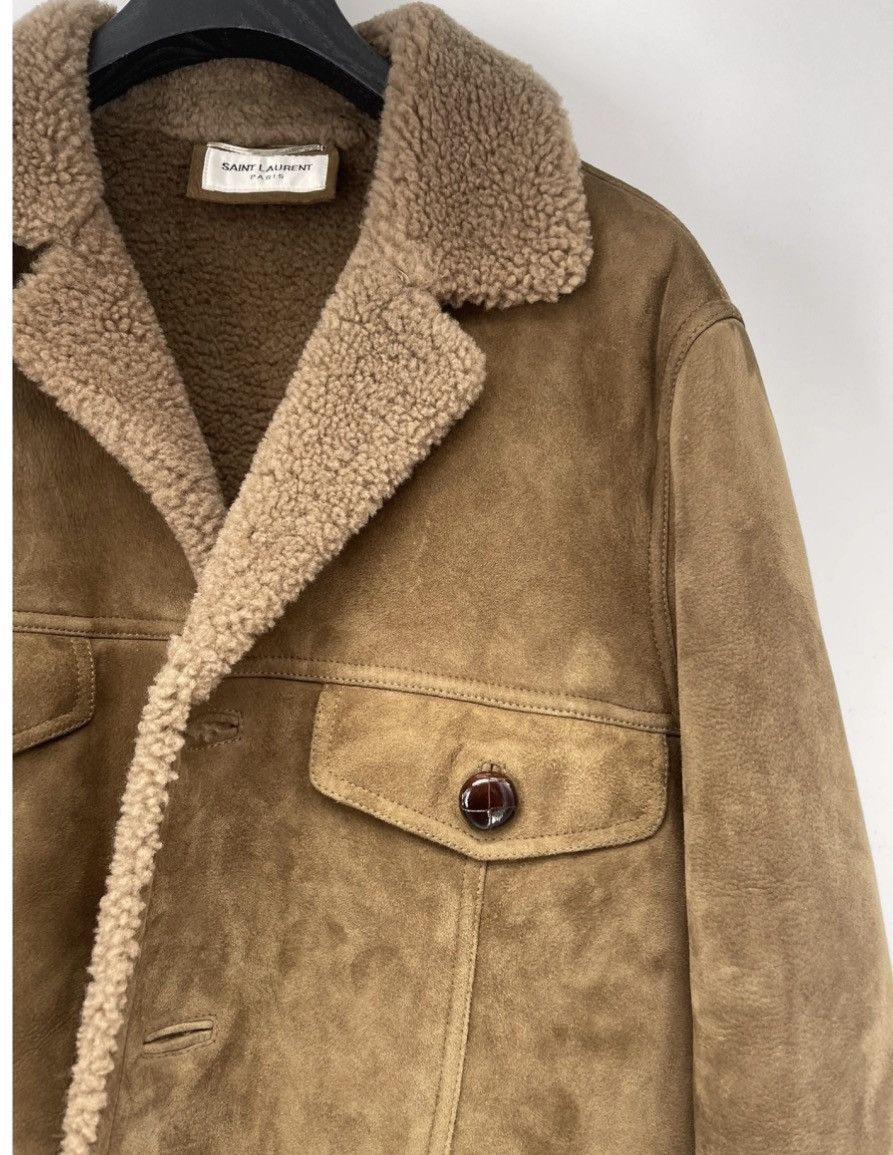 Saint Laurent Paris Saint laurent suede shearling mutton jacket sz52 Size US L / EU 52-54 / 3 - 3 Thumbnail