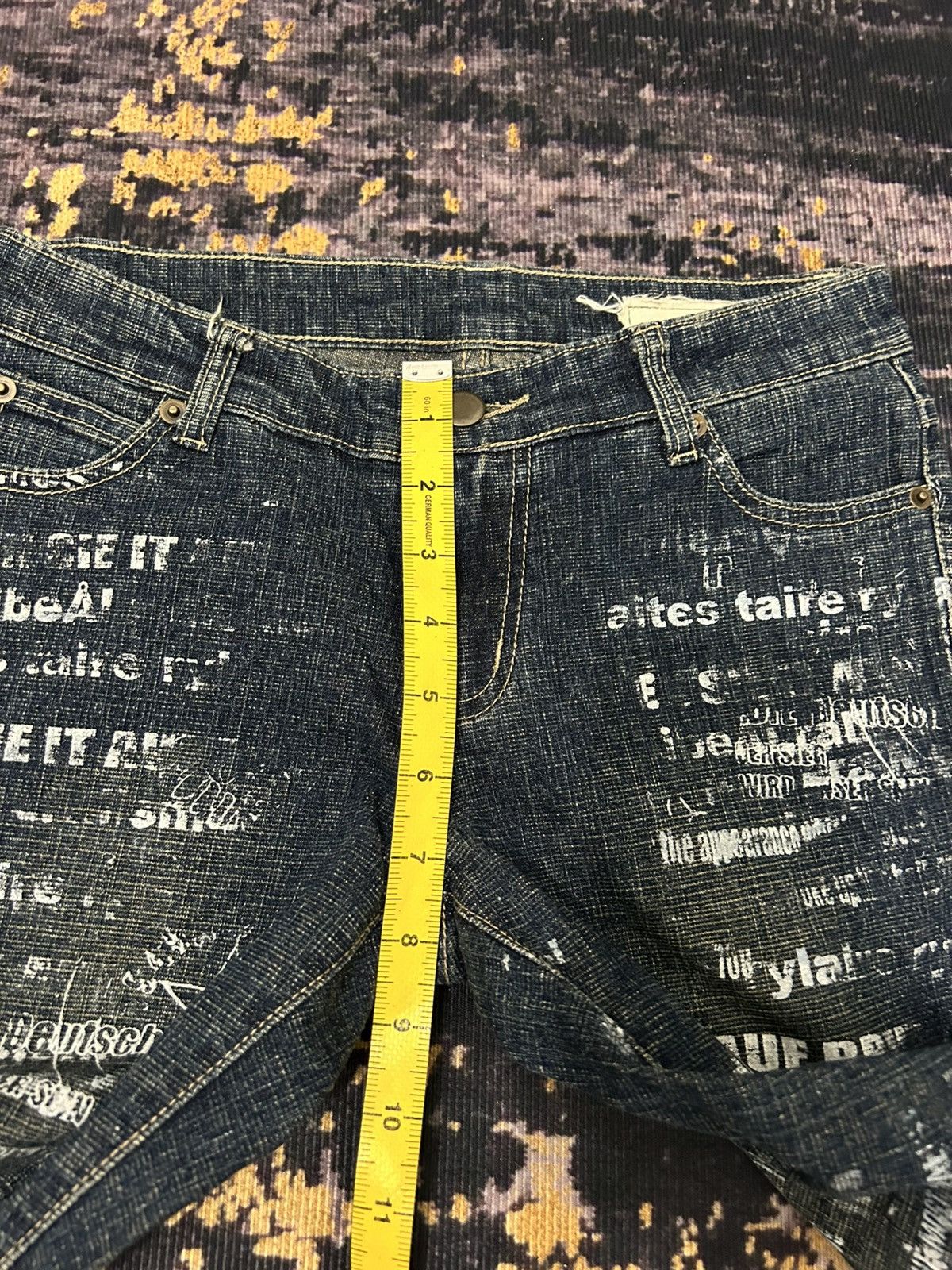If Six Was Nine H.Naoto + DIE Poem Print Flare Jeans Size US 27 - 17 Thumbnail