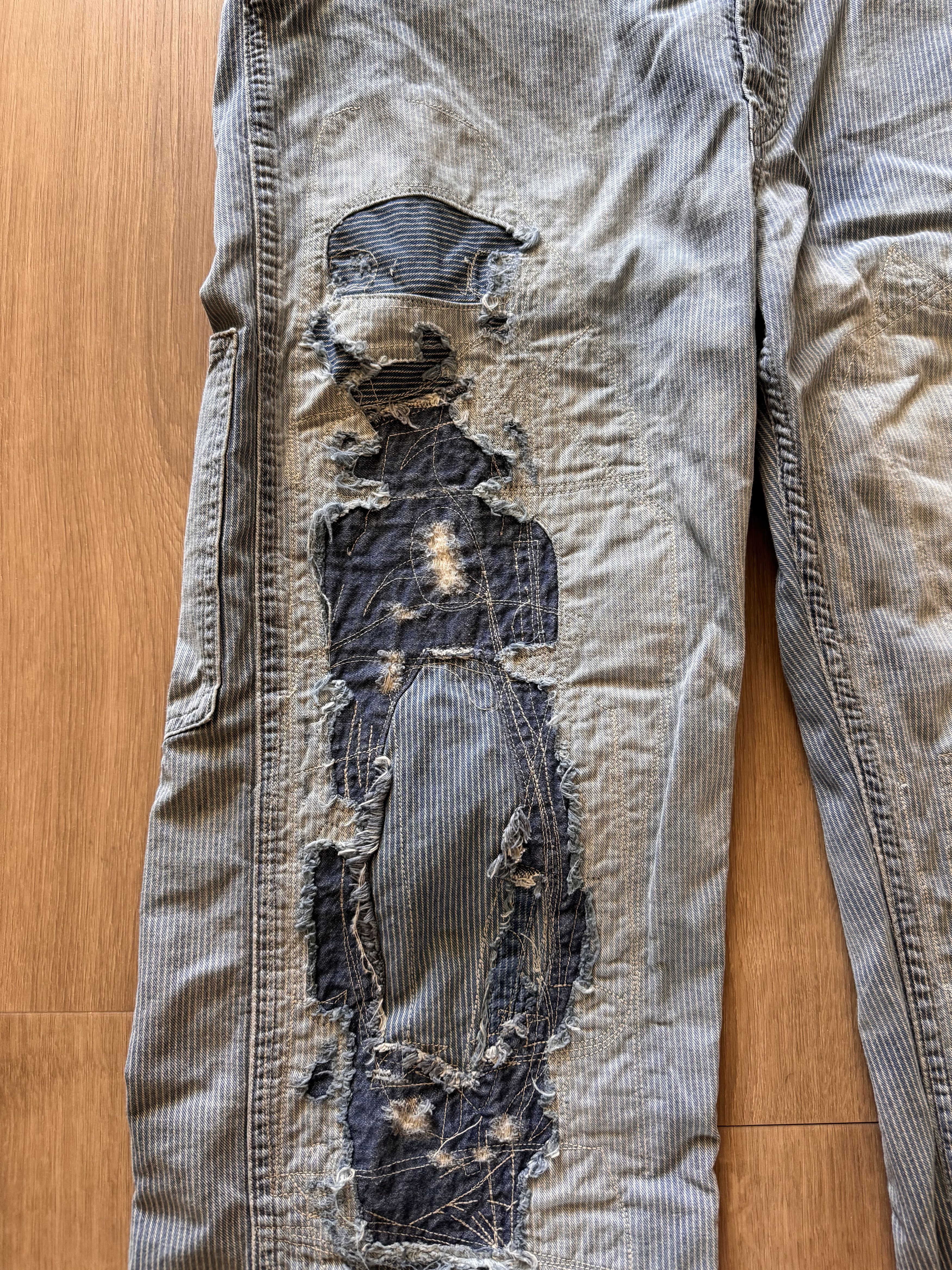 RRL Ralph Lauren RRL Vintage 5-Pocket Repaired Indigo Pant Size US 31 - 2 Thumbnail