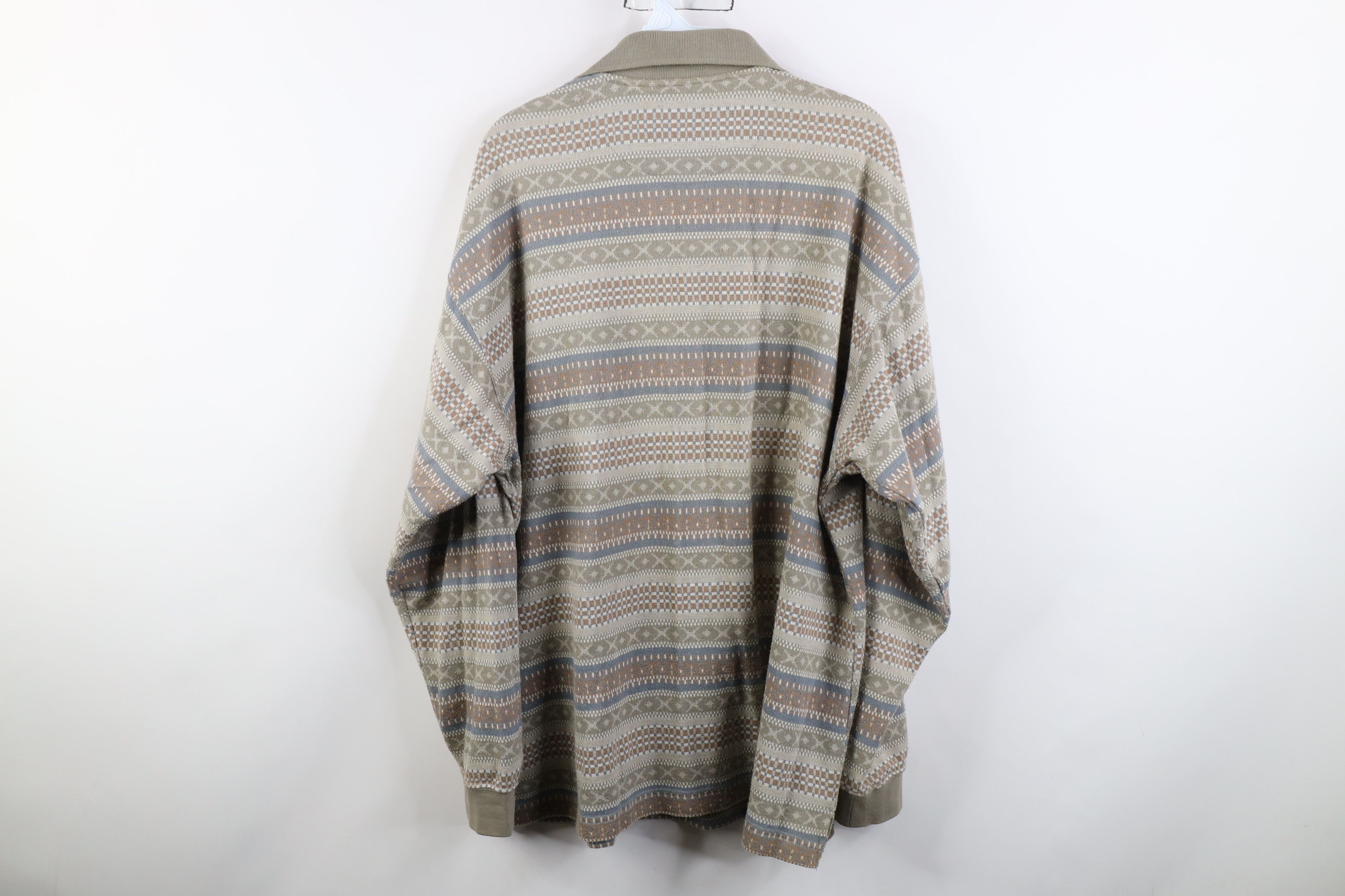 Pierre Cardin Vintage 90s Pierre Cardin Fair Isle Long Sleeve Rugby Polo Size US L / EU 52-54 / 3 - 8 Thumbnail