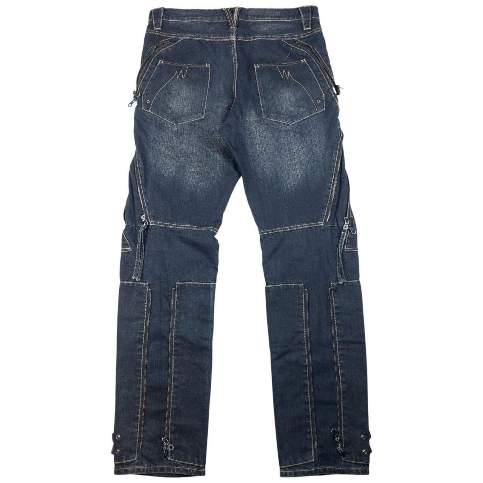 Other Vintage PPFM Multi Zip Denim Jeans Size W35 Size US 35 - 2 Thumbnail