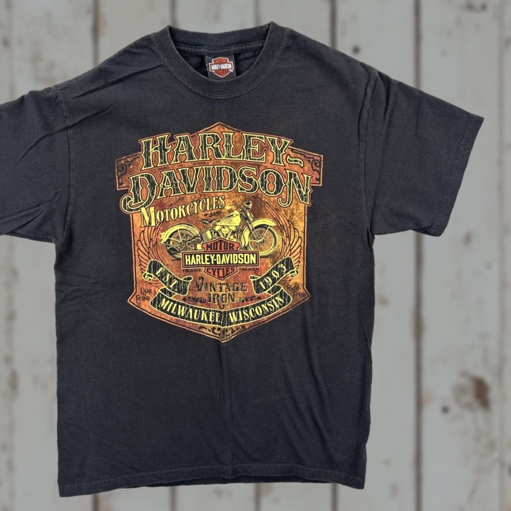 Harley Davidson Harley-Davidson Mens Medium Black T Shirt Mt. Baker HD Bellingham WA Graphic Print Short Sleeve Crew Neck Graphic Print T-ShirtMen Comfort All Seasons Size US M / EU 48-50 / 2 - 1 Thumbnail