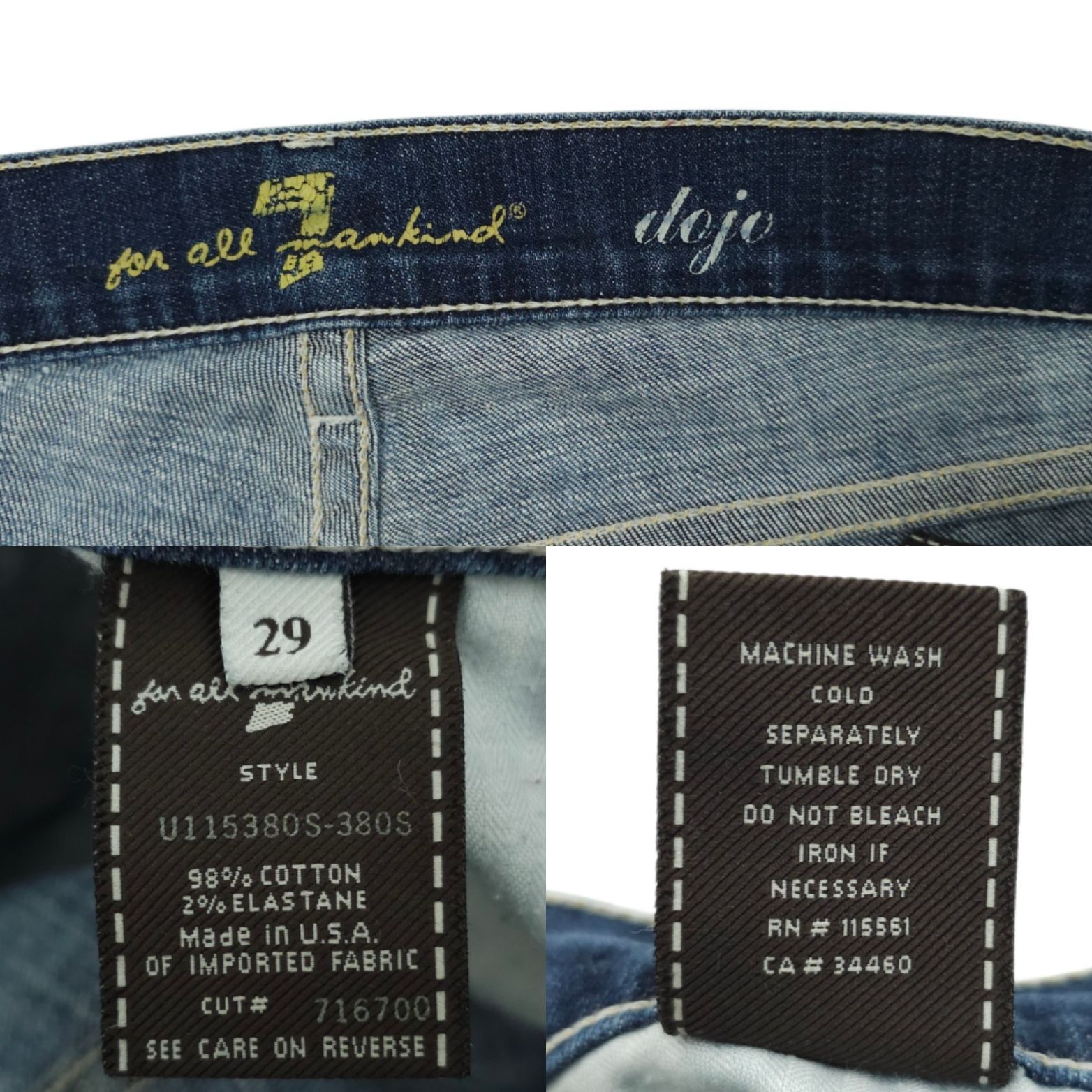 7 For All Mankind 7 For All Mankind Dojo Jeans 29 Dark Wash Wide Leg Flare Size 31" - 8 Thumbnail