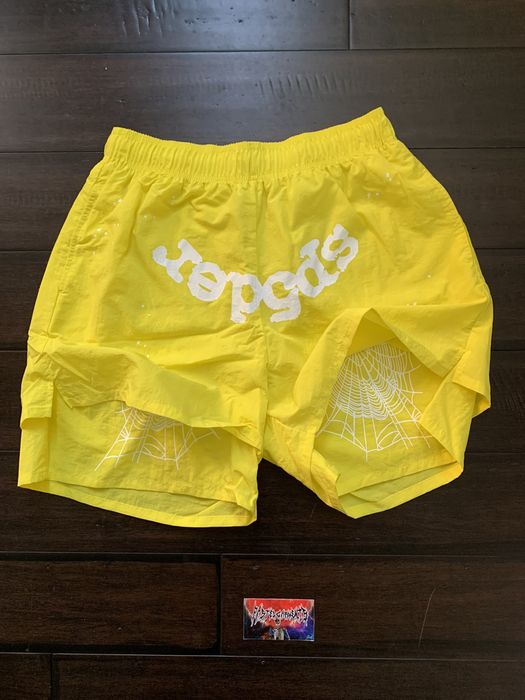 Young Thug Spider Worldwide Sp5der Logo Shorts Yellow Large | Grailed