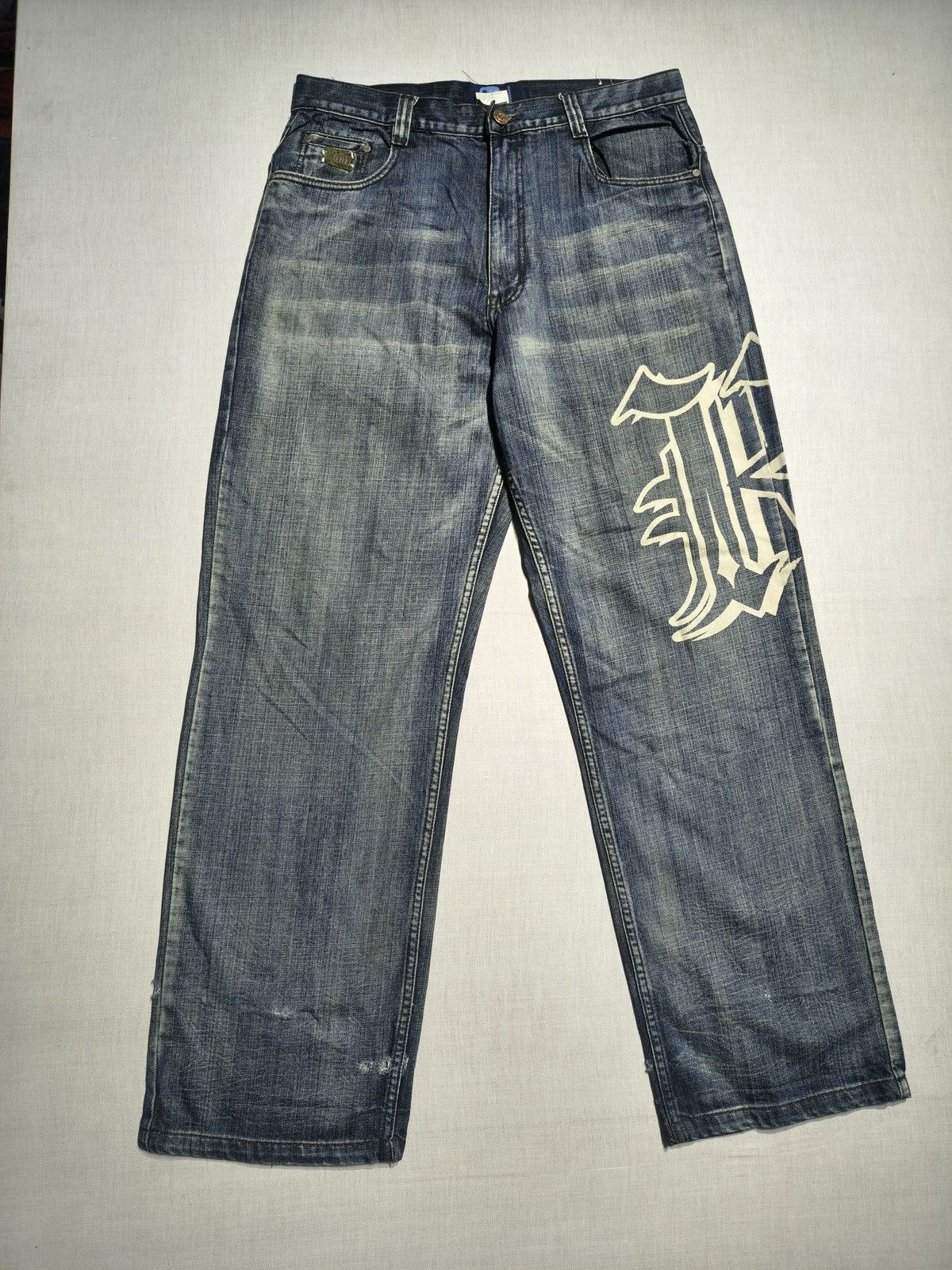 Southpole Karl Kani Big K Graphic Jeans Y2K Streetwear (045) Size US 36 / EU 52 - 1 Thumbnail