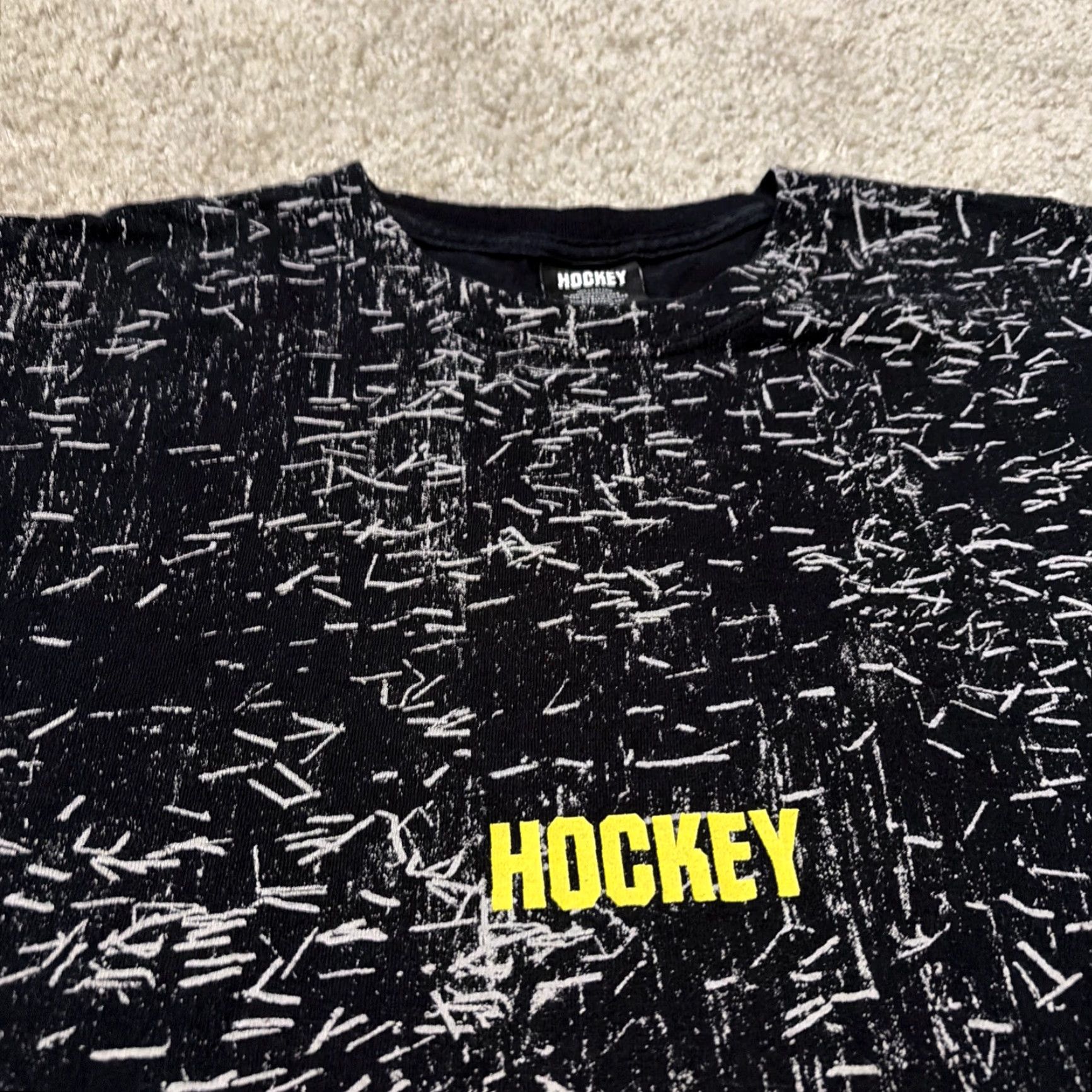 Vintage Hockey Eyes Without A Face Black All Over Print T-Shirt L Mens Regular Large Shirt Size US L / EU 52-54 / 3 - 3 Thumbnail