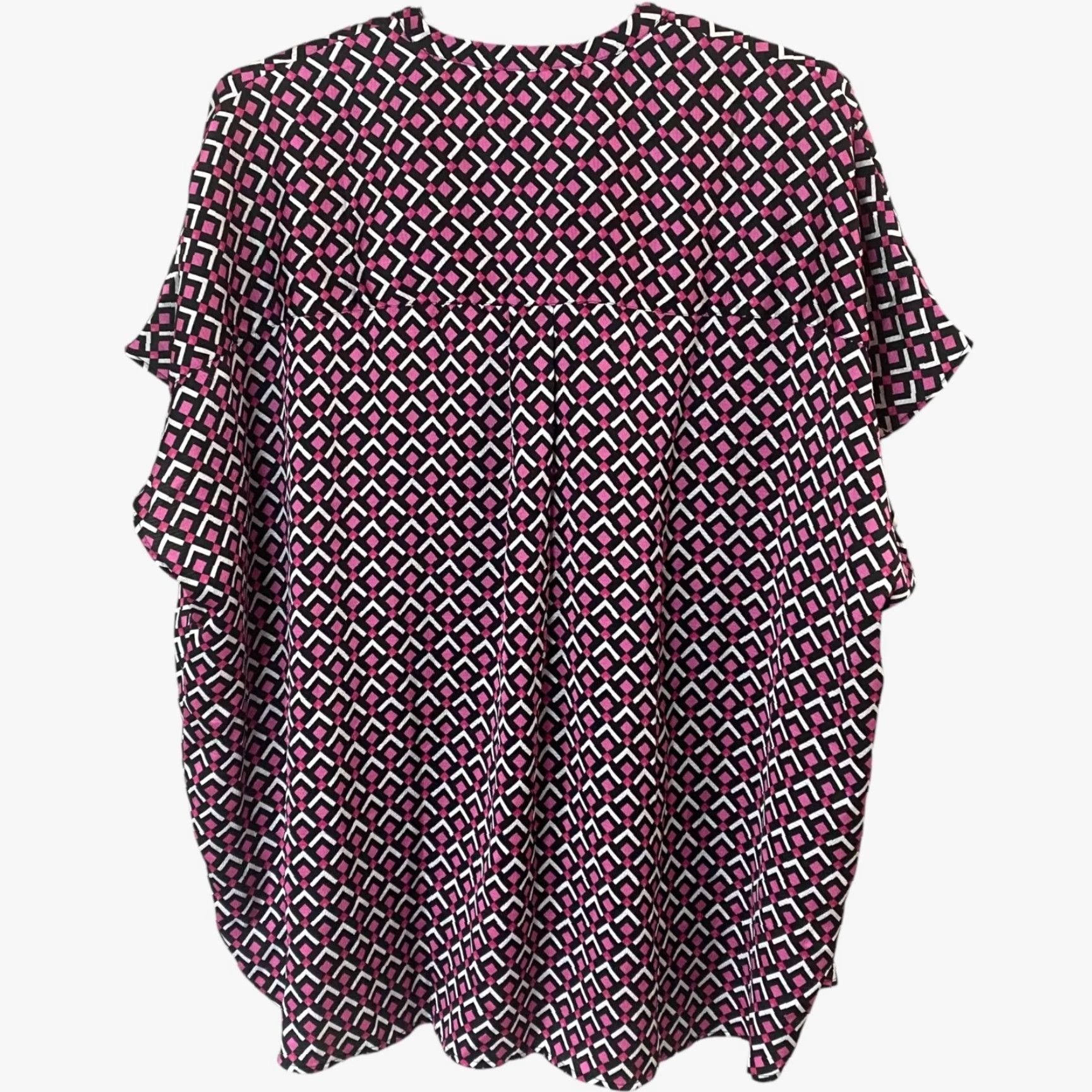 Vintage Lane Bryant Blouse Geometric Pink/Black Womens Size 26/28 New Size 4XL / US 24-26 - 4 Thumbnail