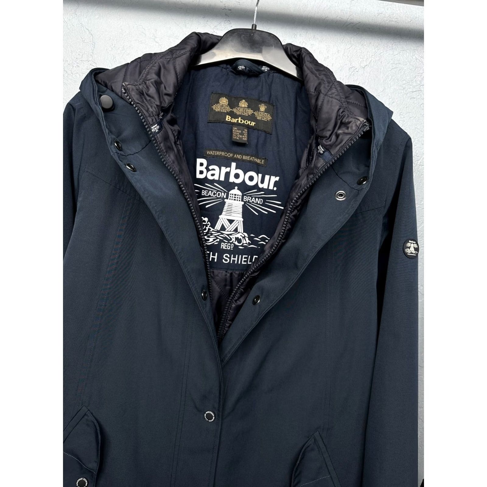 Barbour Barbour Mast Waterproof Jacket Womens XL UK 16 Blue Barbour Mast Jacket Womens XL Blue Waterproof 90s? Size XL / US 12-14 / IT 48-50 - 2 Thumbnail