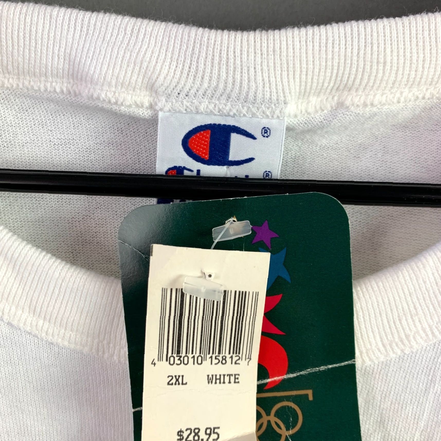 Champion VINTAGE 1996 Centennial Olympics Atlanta Champion Tee T-Shirt 2XL White Mens NWT Size US XXL / EU 58 / 5 - 7 Thumbnail