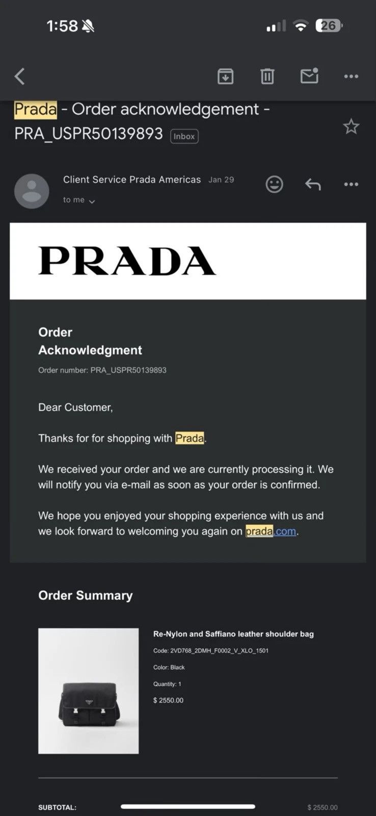 Prada Prada ReNylon Bag Messenger Bag Size ONE SIZE - 5 Thumbnail