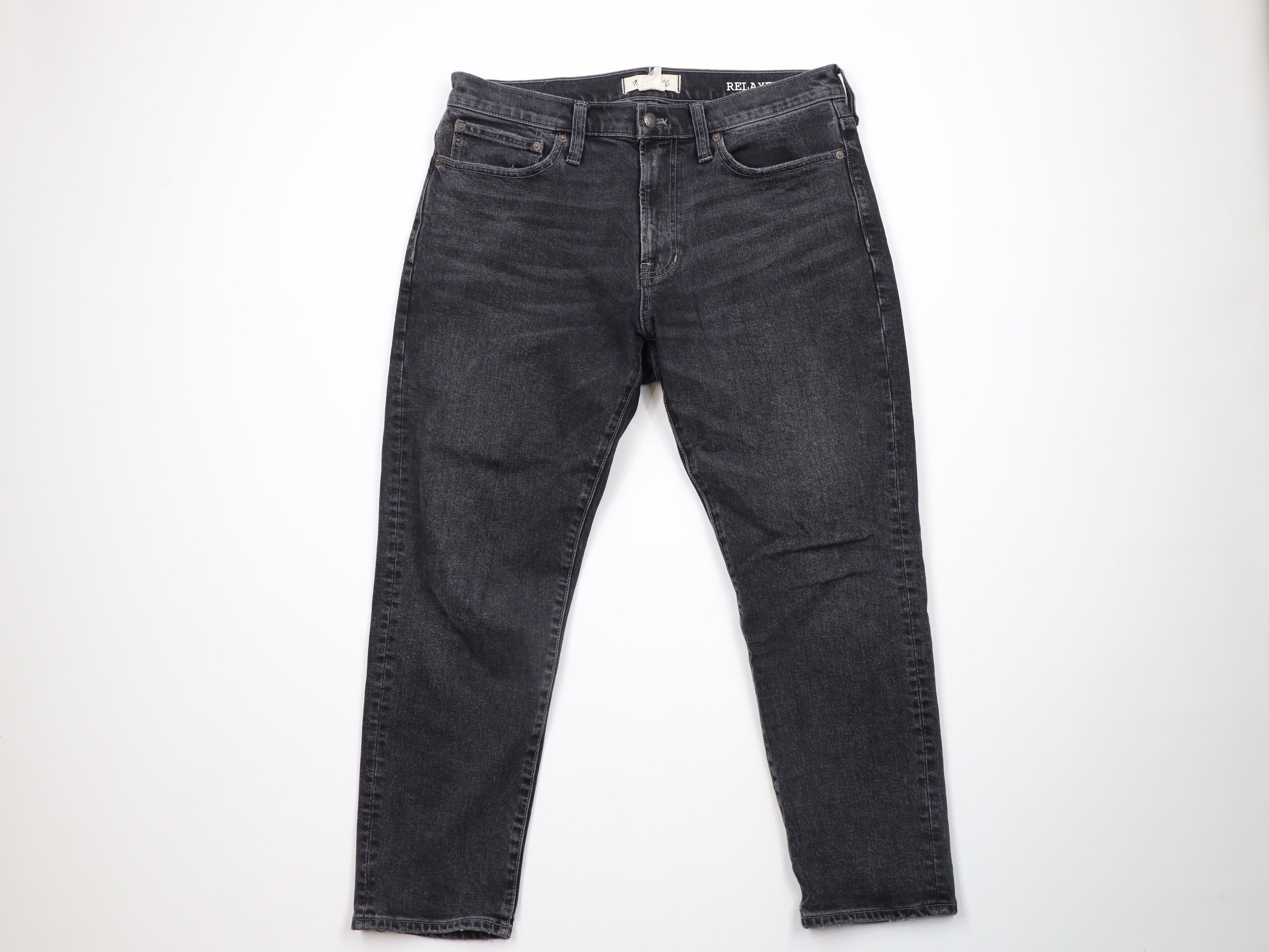 Madewell × Vintage Madewell Relaxed Fit Tapered Leg Stretch Denim Jeans Black Size US 34 / EU 50 - 1 Thumbnail