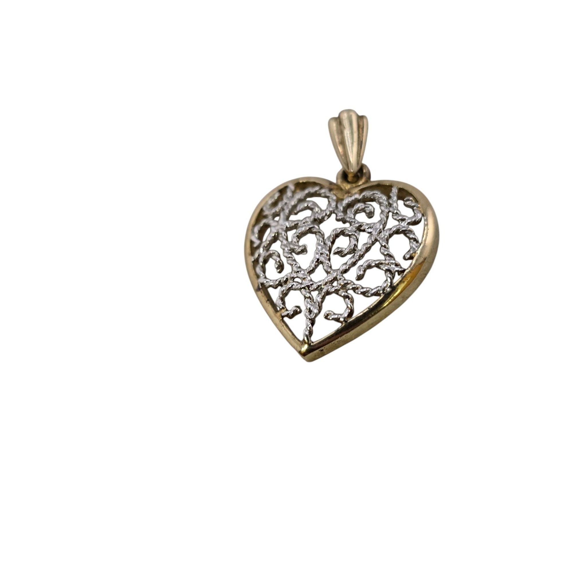 Vintage Vintage 925 Sterling Silver Filigree Heart Pendant Charm (A7 Size ONE SIZE - 3 Thumbnail