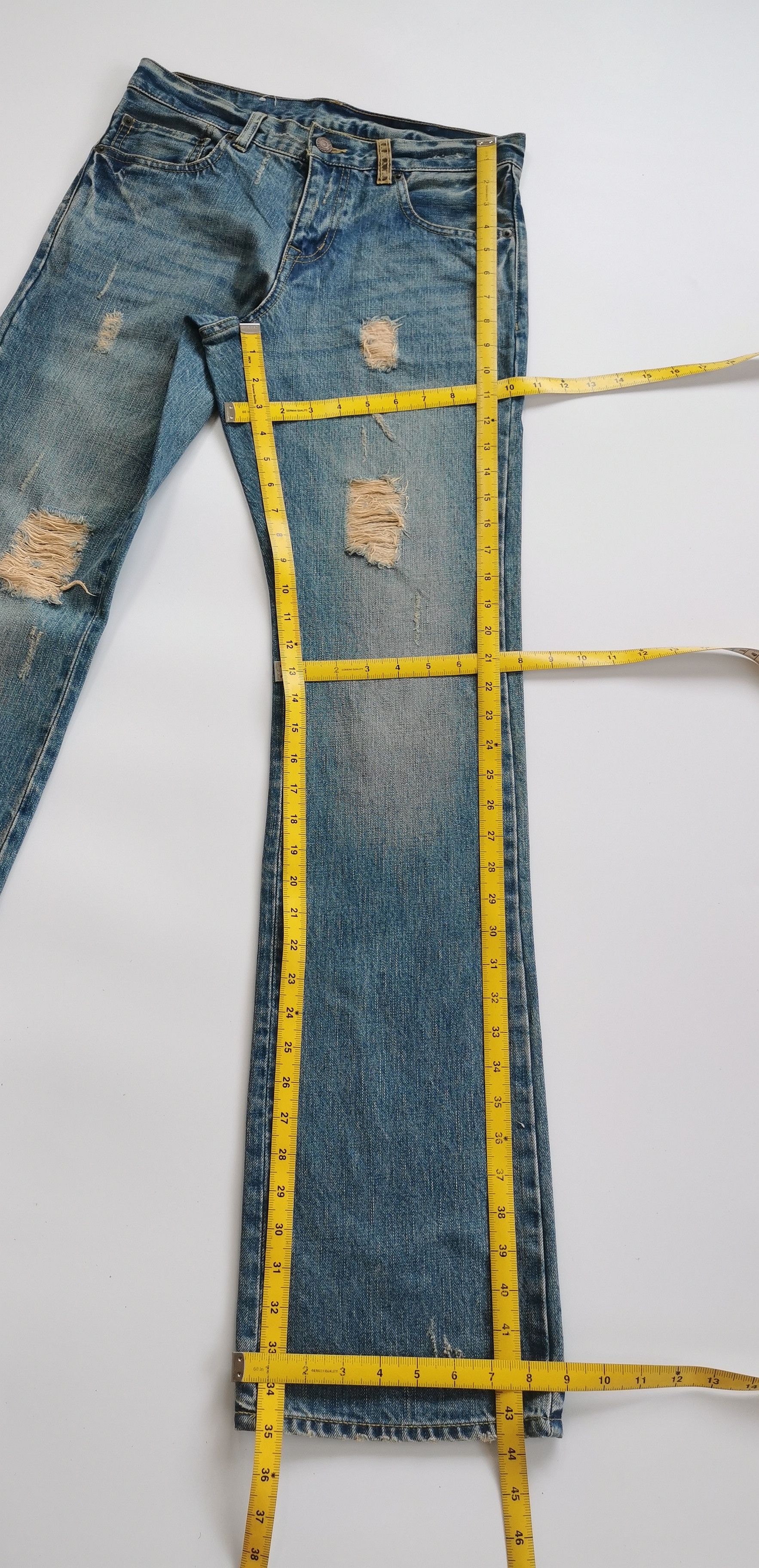 If Six Was Nine Driza Bone Flare Bootcuts Distress Denim Jeans Size 29x35 Size US 29 - 7 Thumbnail