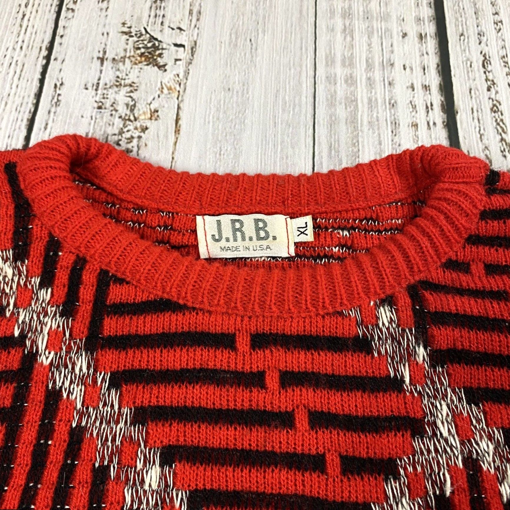Etro VTG 80s J.R.B. Acrylic Sweater Red Knit Pullover Men XL Pattern Solid Contract Notable Keith Haring Retro 80s Mens Sweater Size US XL / EU 56 / 4 - 3 Thumbnail