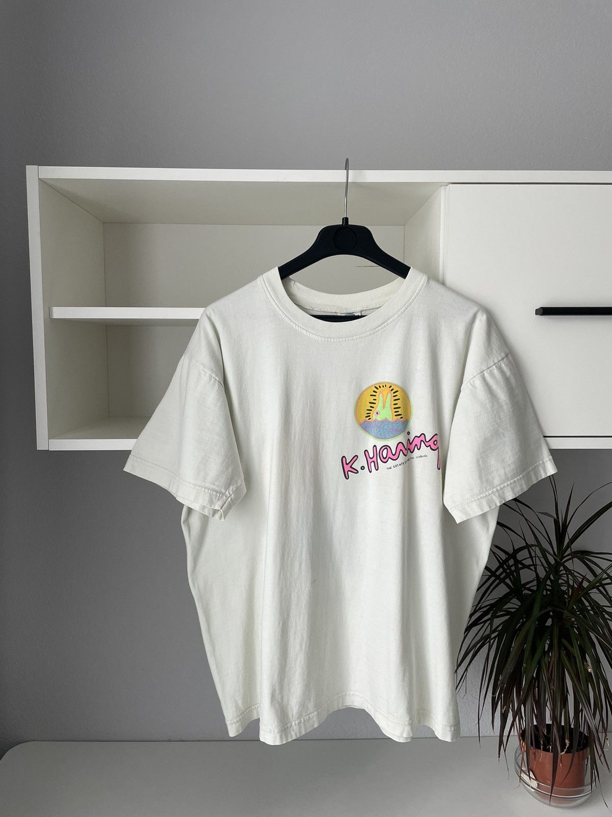 Keith Haring × Vintage 90s Vintage Keith Haring T-Shirt Bunny Printed Tee Size US L / EU 52-54 / 3 - 2 Thumbnail