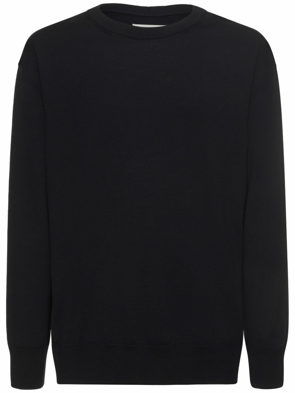 Jil Sander o1y1124 Wool Crew-Neck Jumper in Black Size US L / EU 52-54 / 3 - 1 Thumbnail