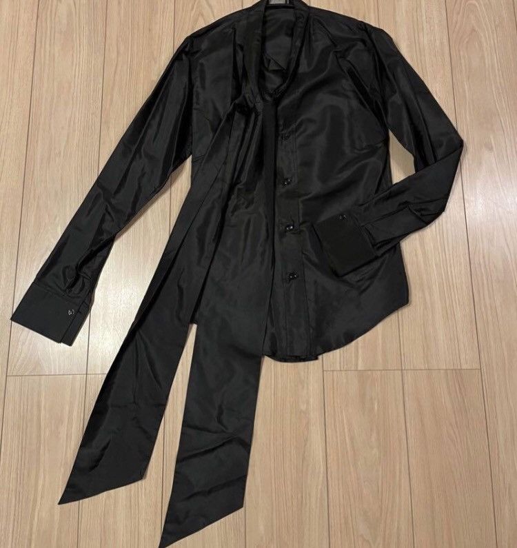 image of Dior 05Aw Show Style Black Large Bow Shirt, Men's (Size Small)